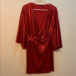 Metallic red disco dress